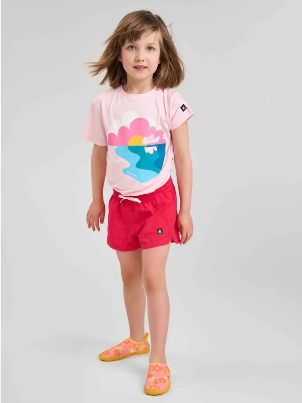 Reima Lean kids water shoes pink orange US 5